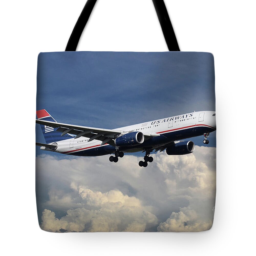 A330 Tote Bag featuring the digital art US Airways A330-200 N280AY by Airpower Art