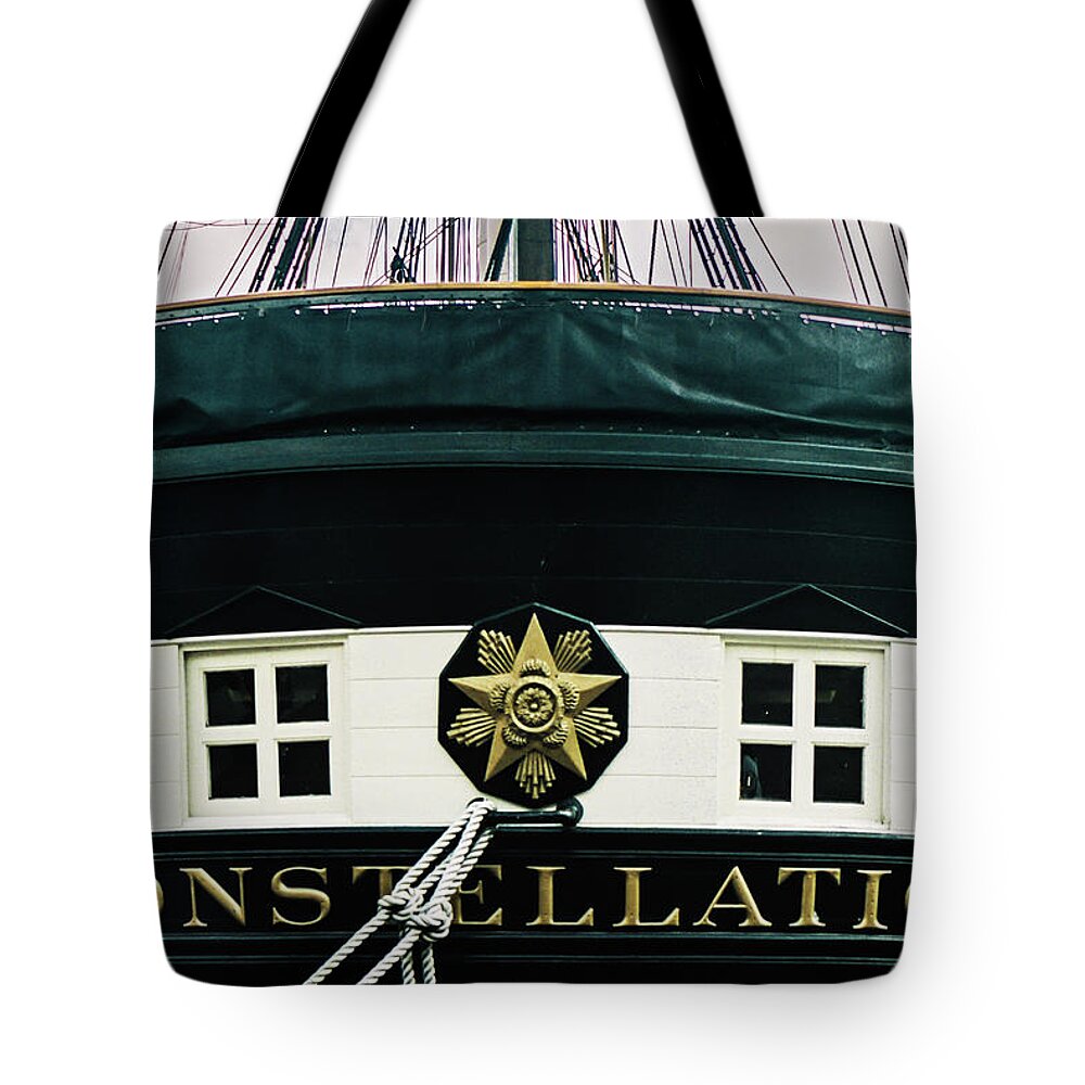 Ships Tote Bag featuring the photograph USS Constellation by Stewart Helberg