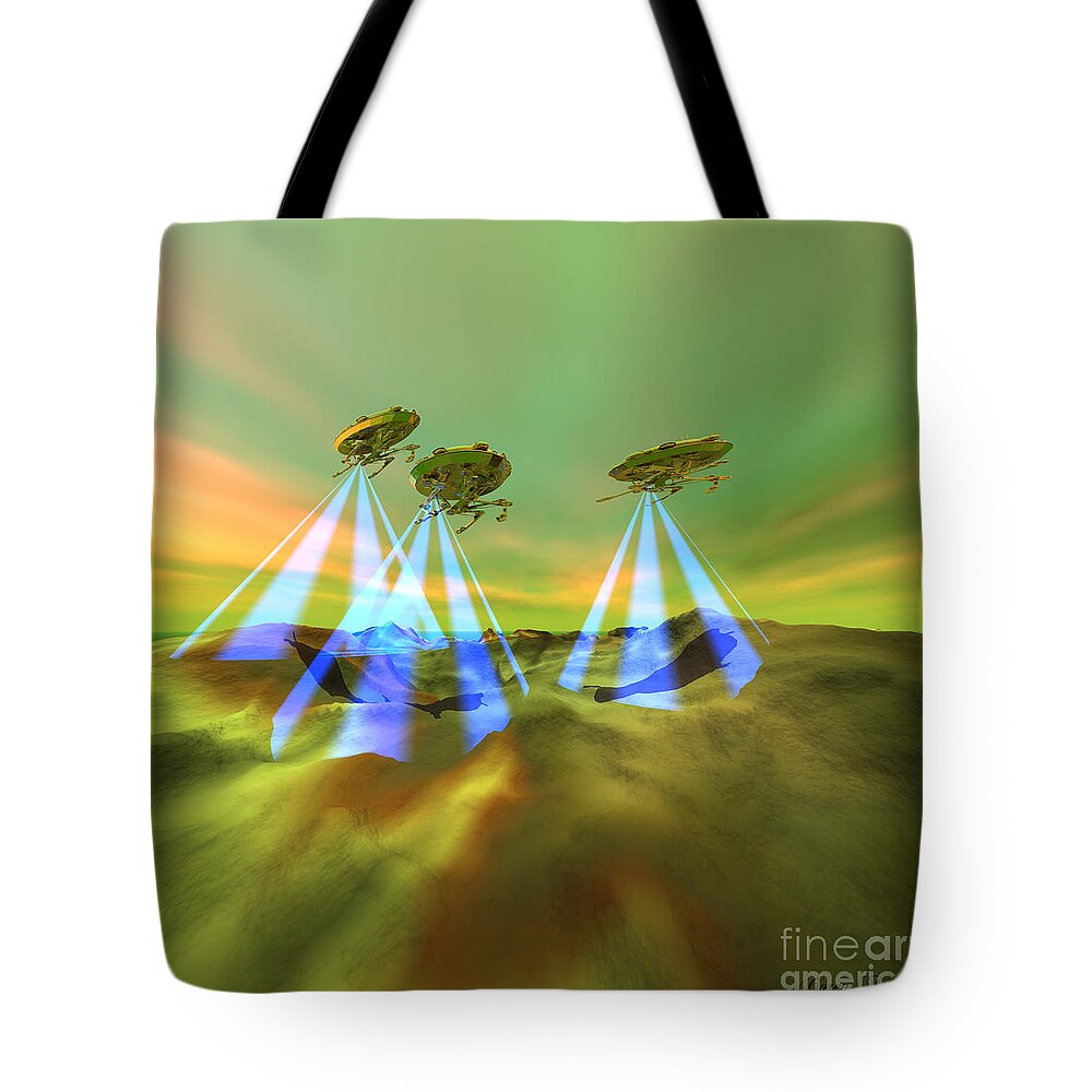 Space Art Tote Bag featuring the painting Usurpers by Corey Ford