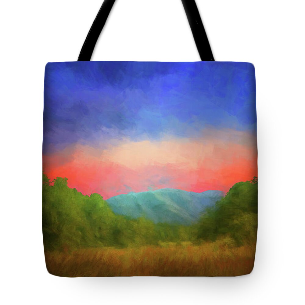 Abstract Tote Bag featuring the photograph Valley in the Cove by Geraldine DeBoer