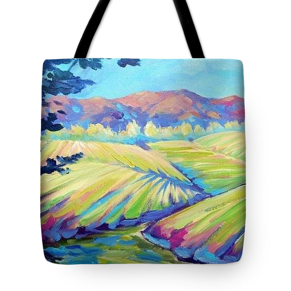 Valley Of The Moon Tote Bag featuring the painting Valley of the Moon by Caroline Patrick