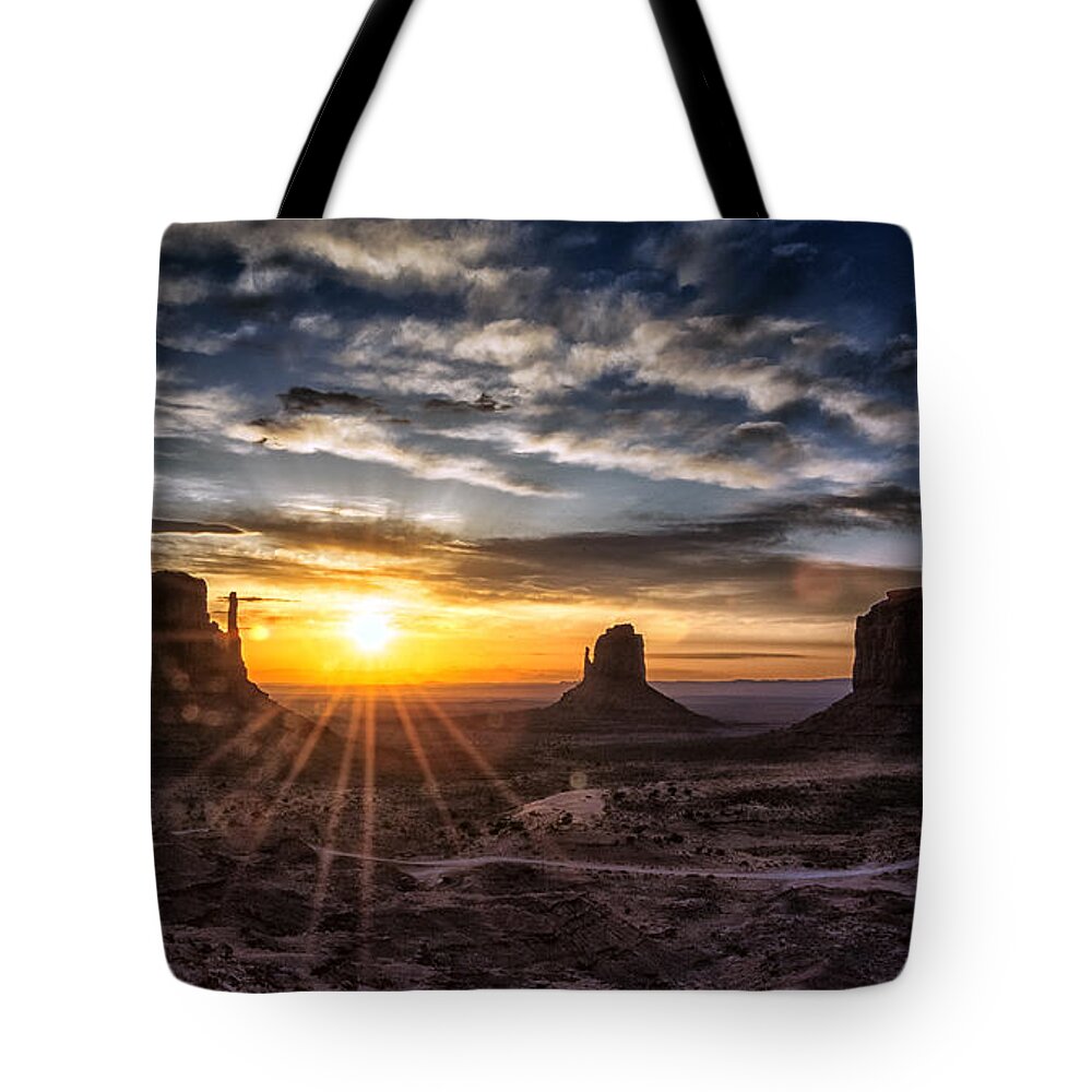Arizona Tote Bag featuring the photograph Valley Sunrise by Robert Fawcett