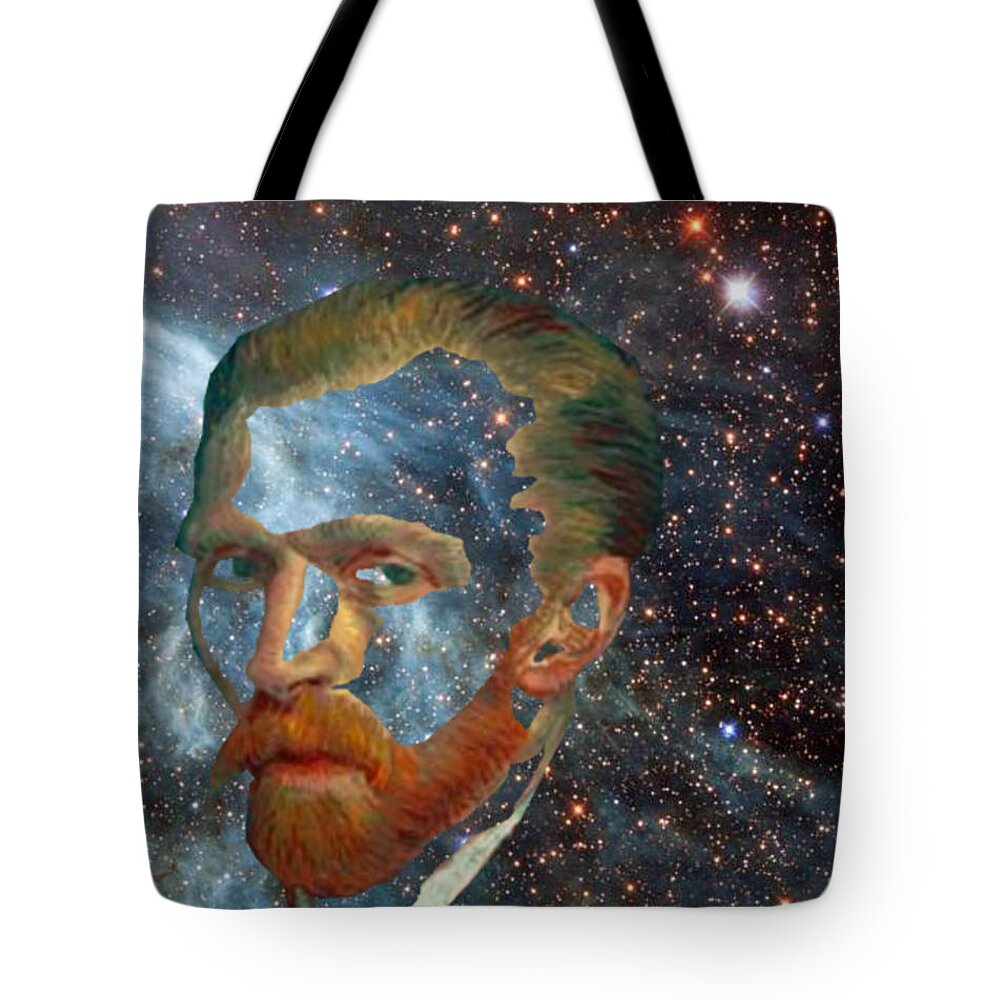 Art Tote Bag featuring the digital art Van Gogh Art Study in Blue by Tristan Armstrong
