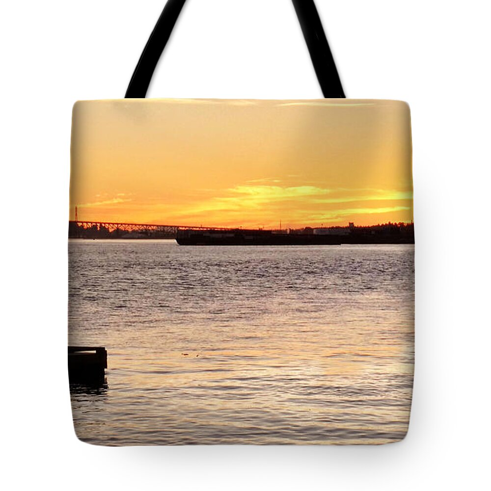 Sunset Tote Bag featuring the photograph Vancouver Sunset by Luzia Light
