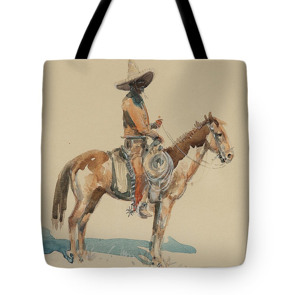 Edward Borein (1872-1945) Vaquero (circa 1920) - Watercolor On Paper Tote Bag featuring the painting Vaquero by MotionAge Designs