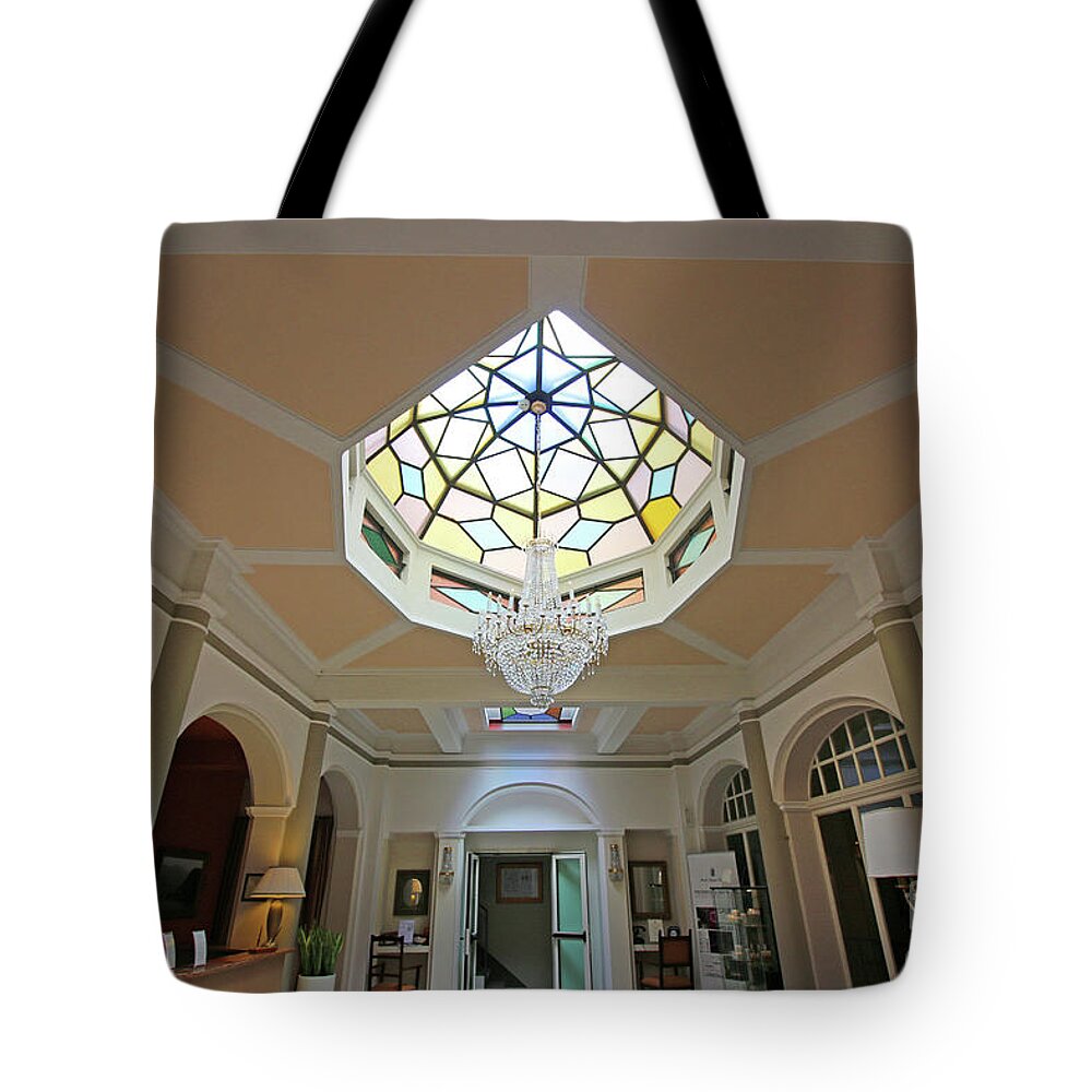 Italy Tote Bag featuring the photograph Varenna Hotel Royal Victoria Lobby 9560 by Jack Schultz