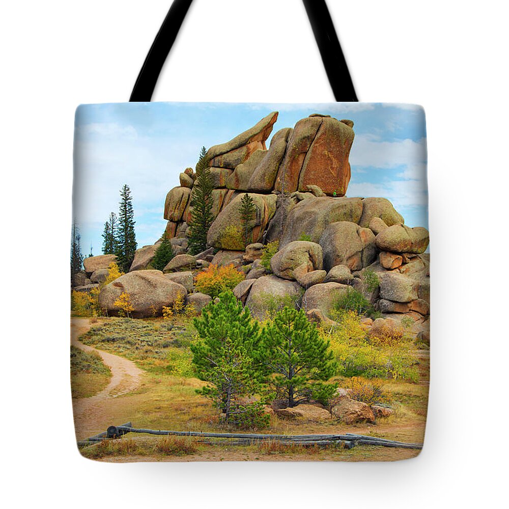 Wyoming Tote Bag featuring the photograph Vedauwoo by Nancy Dunivin