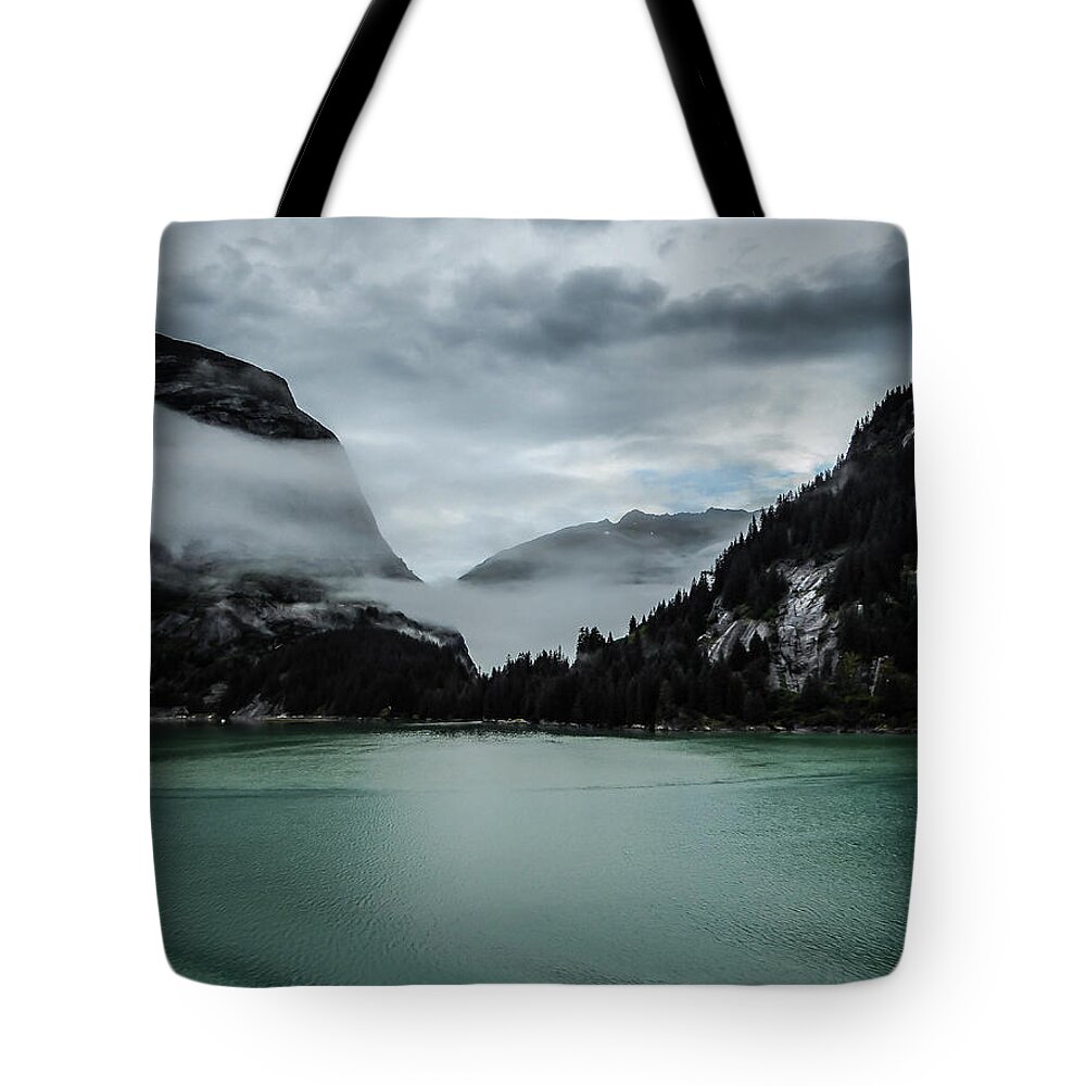 Alaska Tote Bag featuring the photograph Veiled by Pamela Newcomb