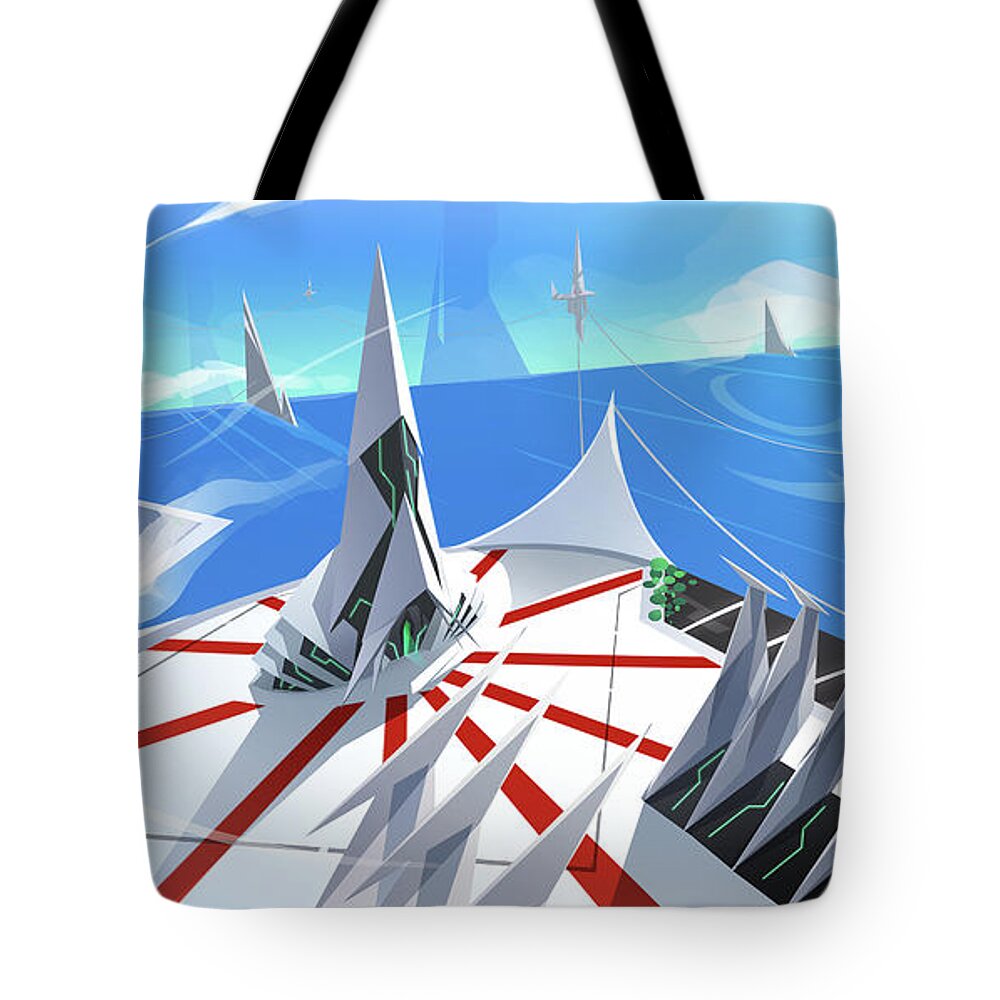 Velocity 2x Tote Bag featuring the digital art Velocity 2X by Maye Loeser