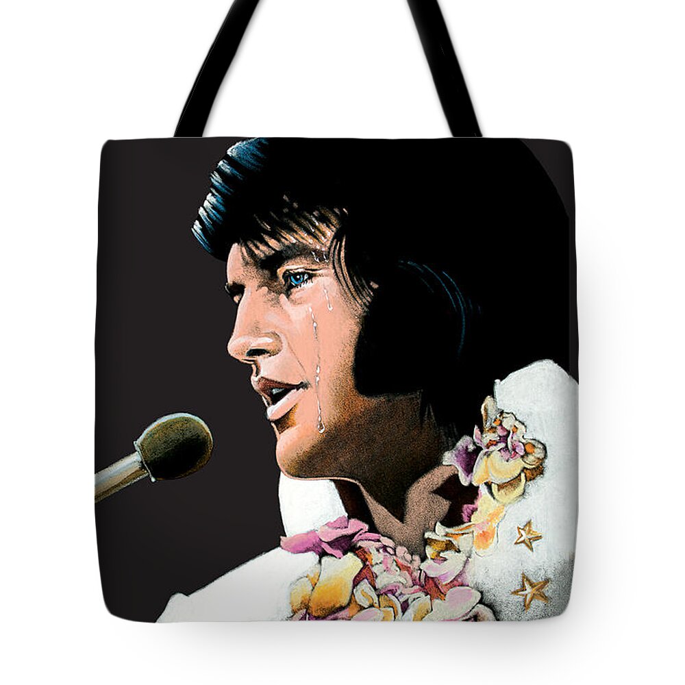 Elvis Tote Bag featuring the painting Velvet Elvis by Steven Stines