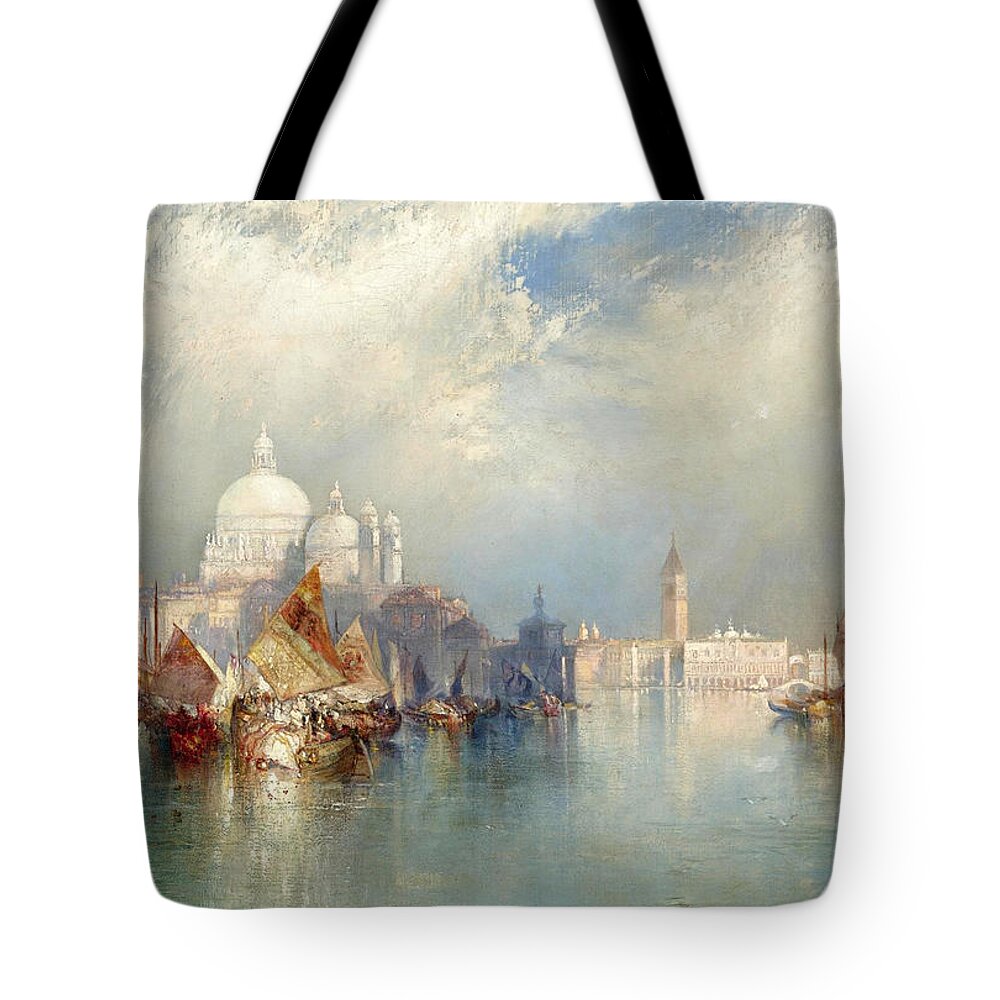 Thomas Moran Tote Bag featuring the painting Venetian Scene by Thomas Moran