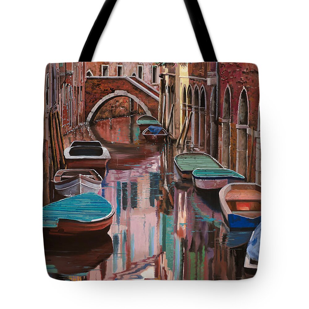 Venice Tote Bag featuring the painting Venezia colorata by Guido Borelli