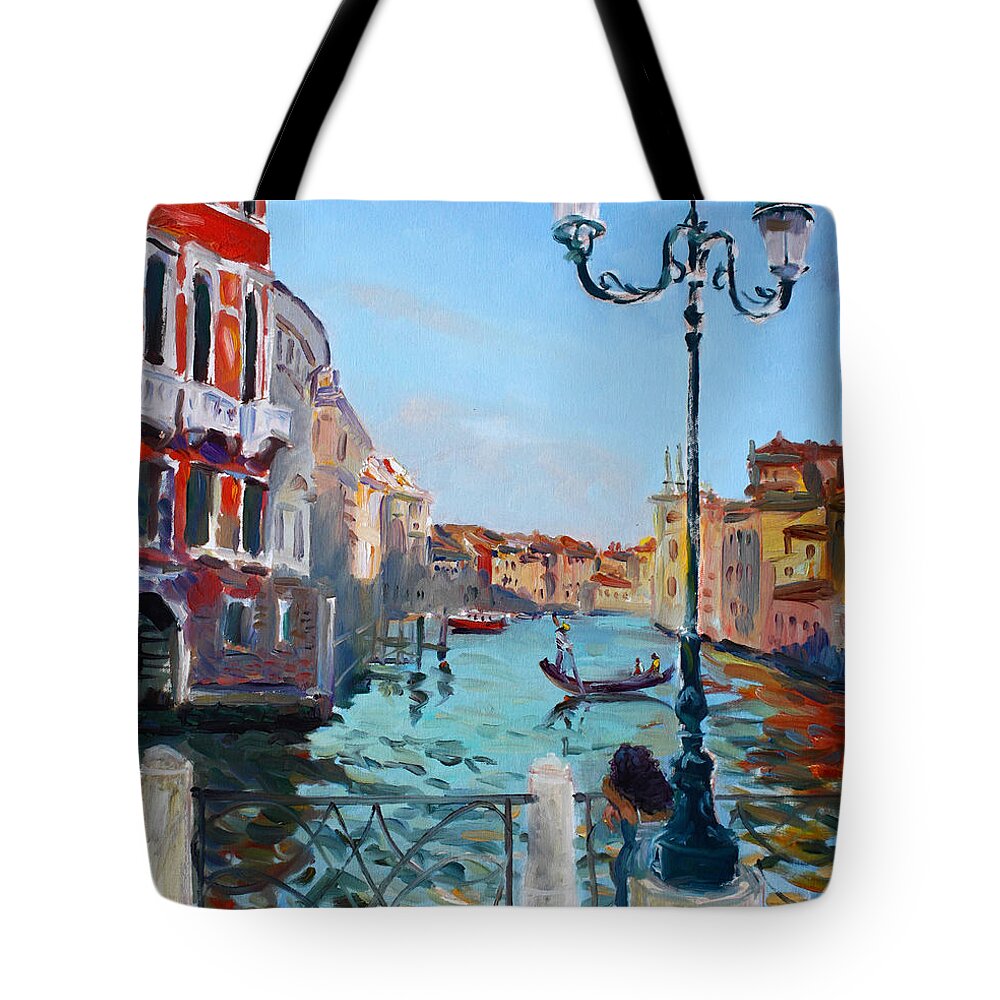 Italy Tote Bag featuring the painting Venice Aspetando by Ylli Haruni