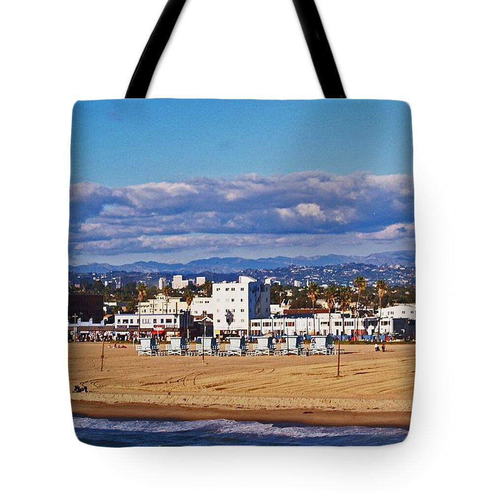 Venice Beach Tote Bag featuring the photograph Venice Beach in Fall by Daniele Smith