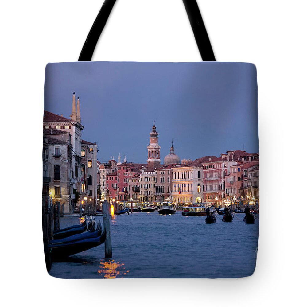 Venice Tote Bag featuring the photograph Venice Blue Hour 2 by Heiko Koehrer-Wagner