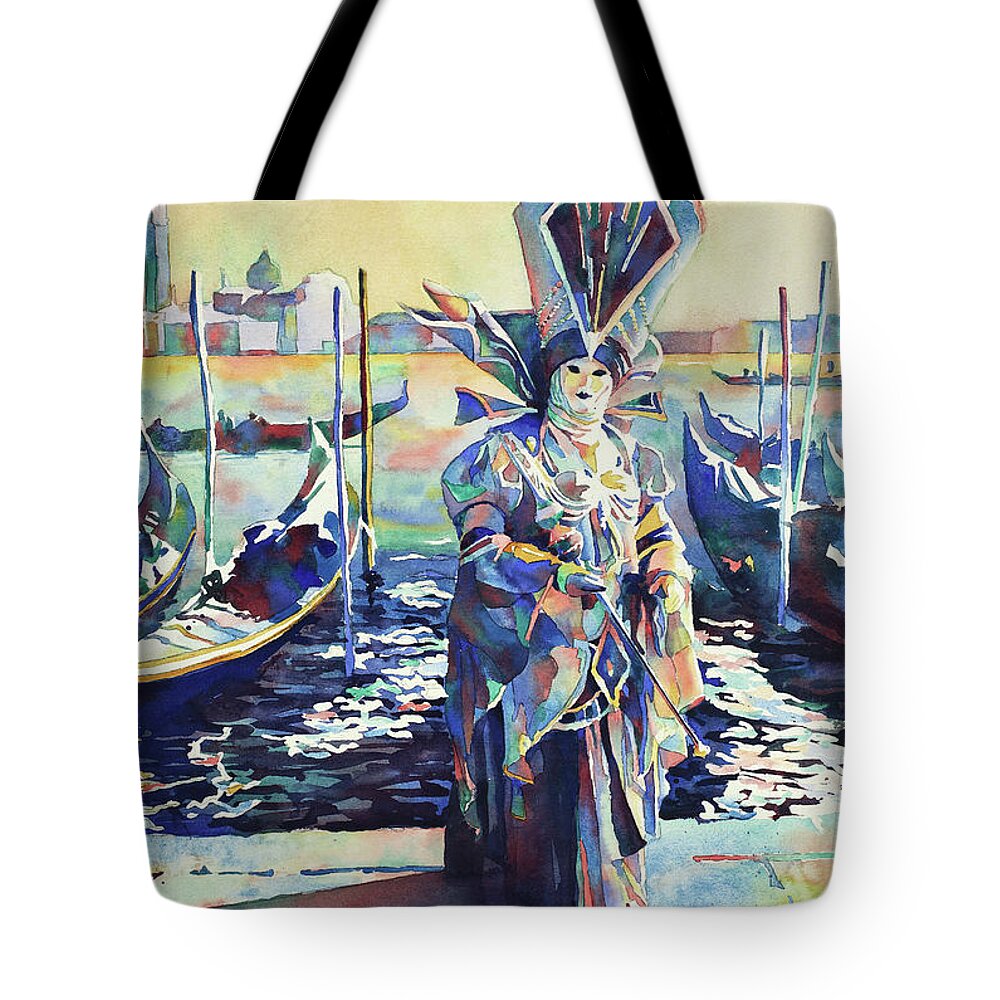 Carnivale Tote Bag featuring the painting Venice Mask II- Italy by Ryan Fox