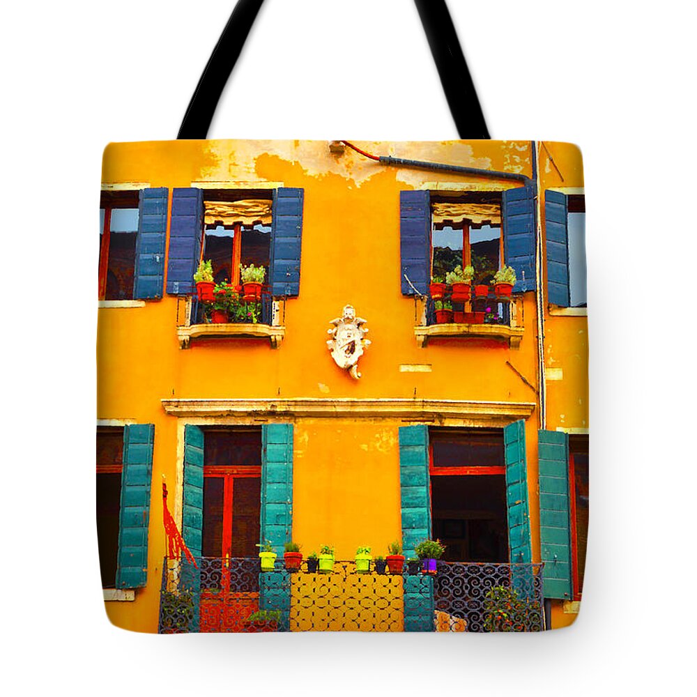 Venice Tote Bag featuring the photograph Venice Street Scene 1 by Richard Ortolano