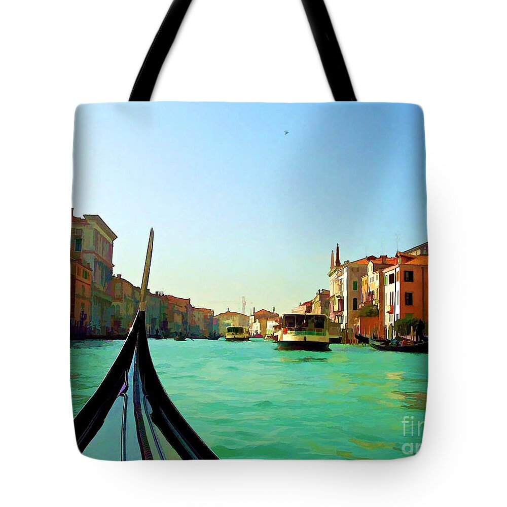 Venice Italy Tote Bag featuring the photograph Venice Waterway by Roberta Byram