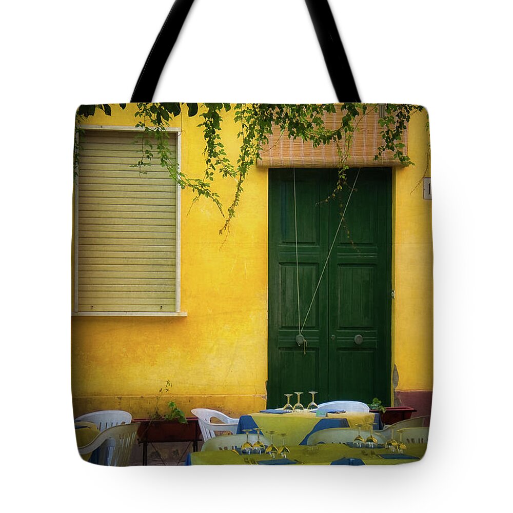 Ventotene Tote Bag featuring the photograph Ventotene Cafe by Doug Sturgess