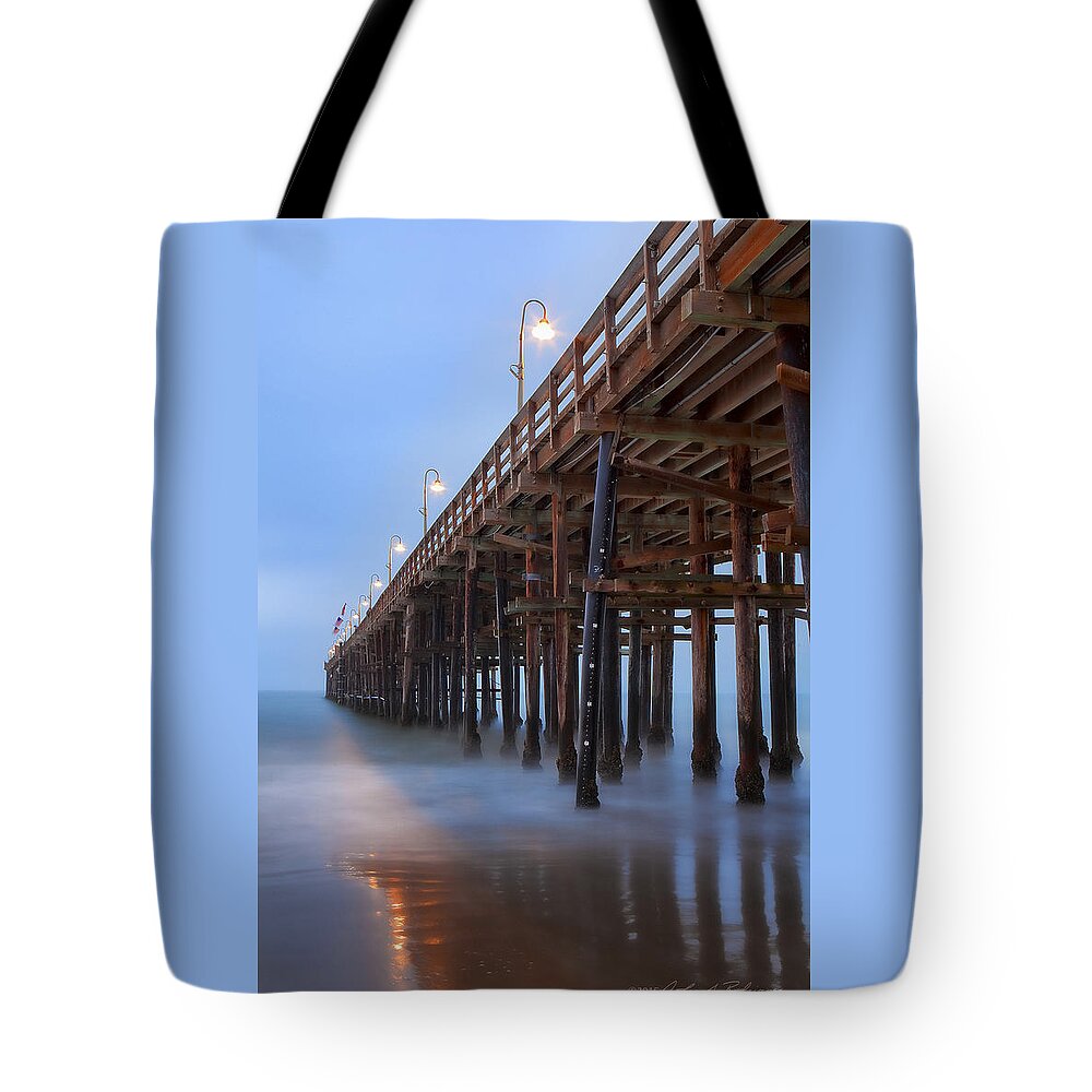 Pier Tote Bag featuring the photograph Ventura CA Pier at Dawn by John A Rodriguez