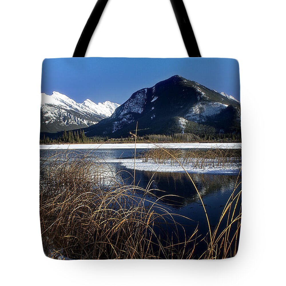 Banff Tote Bag featuring the photograph Vermillion Lake by Thomas Nay