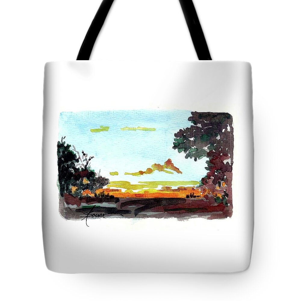 Sunset Tote Bag featuring the painting Vermillion Sunset at Grand Canyon by Adele Bower