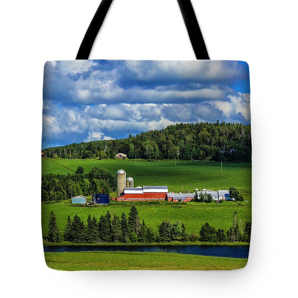 Vermont Tote Bag featuring the photograph Vermont Dairy Farm by Scenic Vermont Photography