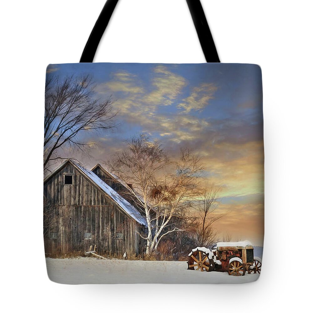 Barn Tote Bag featuring the photograph Vermont Sunset by Lori Deiter