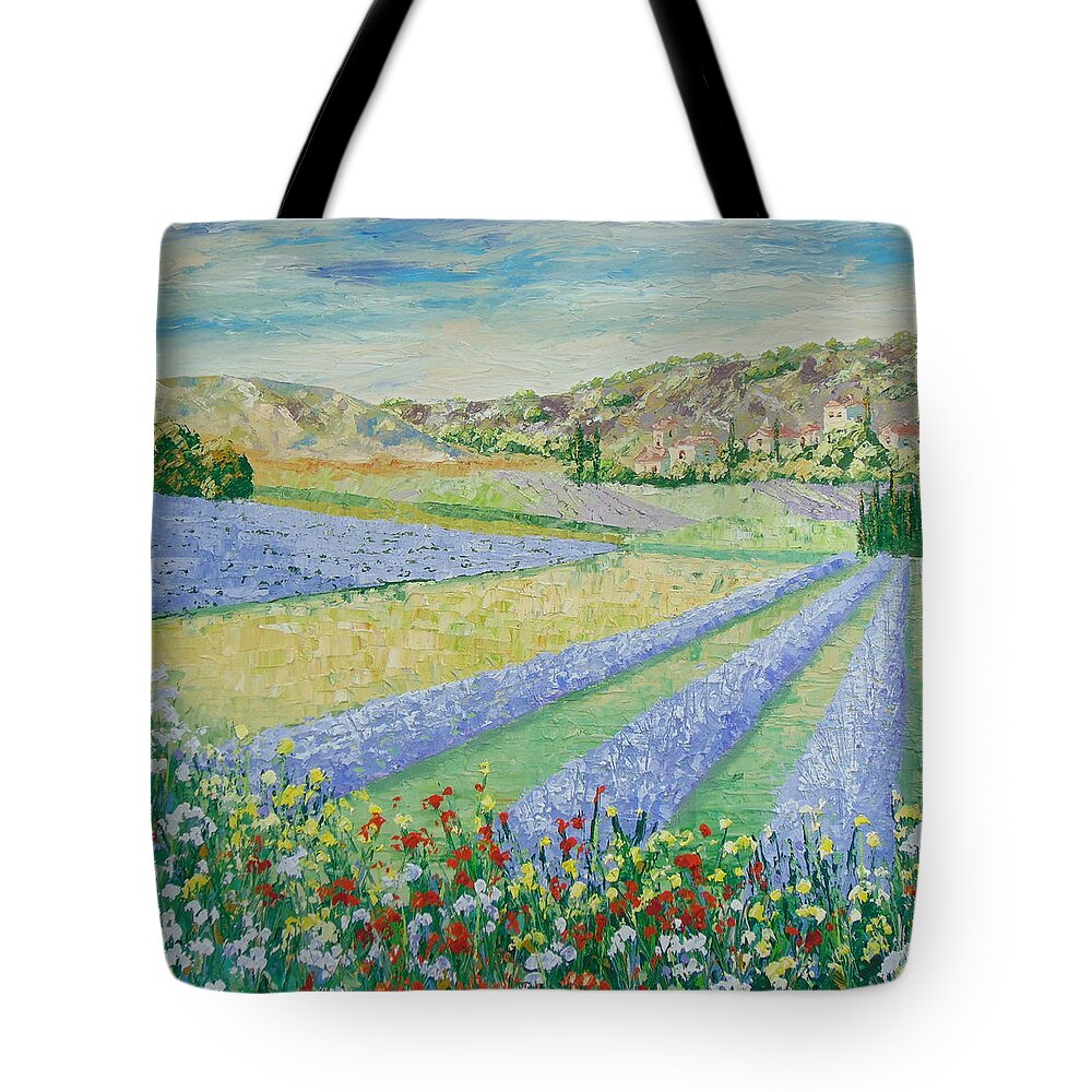Impressionist Tote Bag featuring the painting Vernon South of France by Frederic Payet