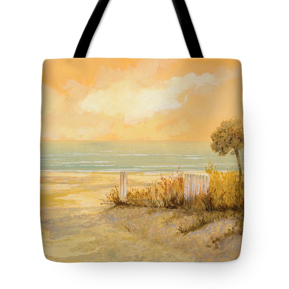 Beach Tote Bag featuring the painting Verso La Spiaggia by Guido Borelli