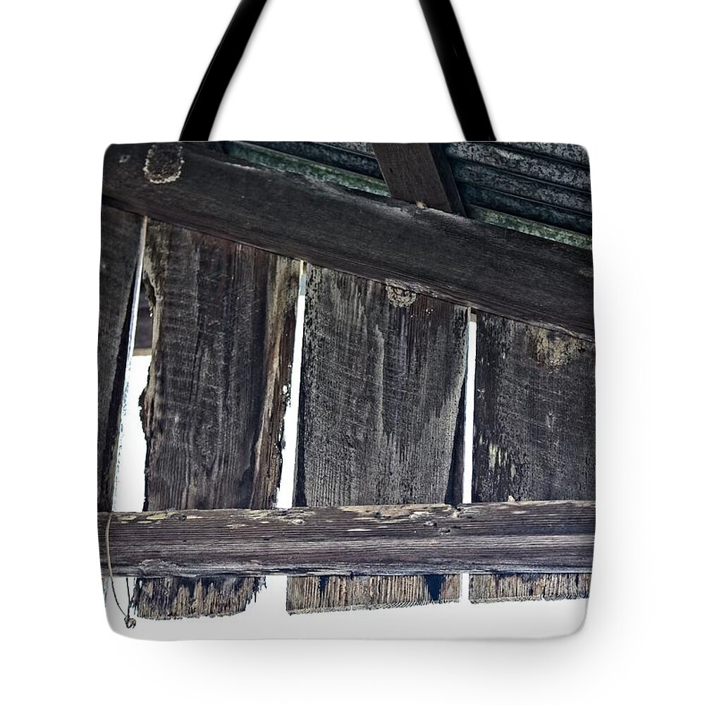 Porch Tote Bag featuring the photograph Vertical Porch Slats by Valerie Cason