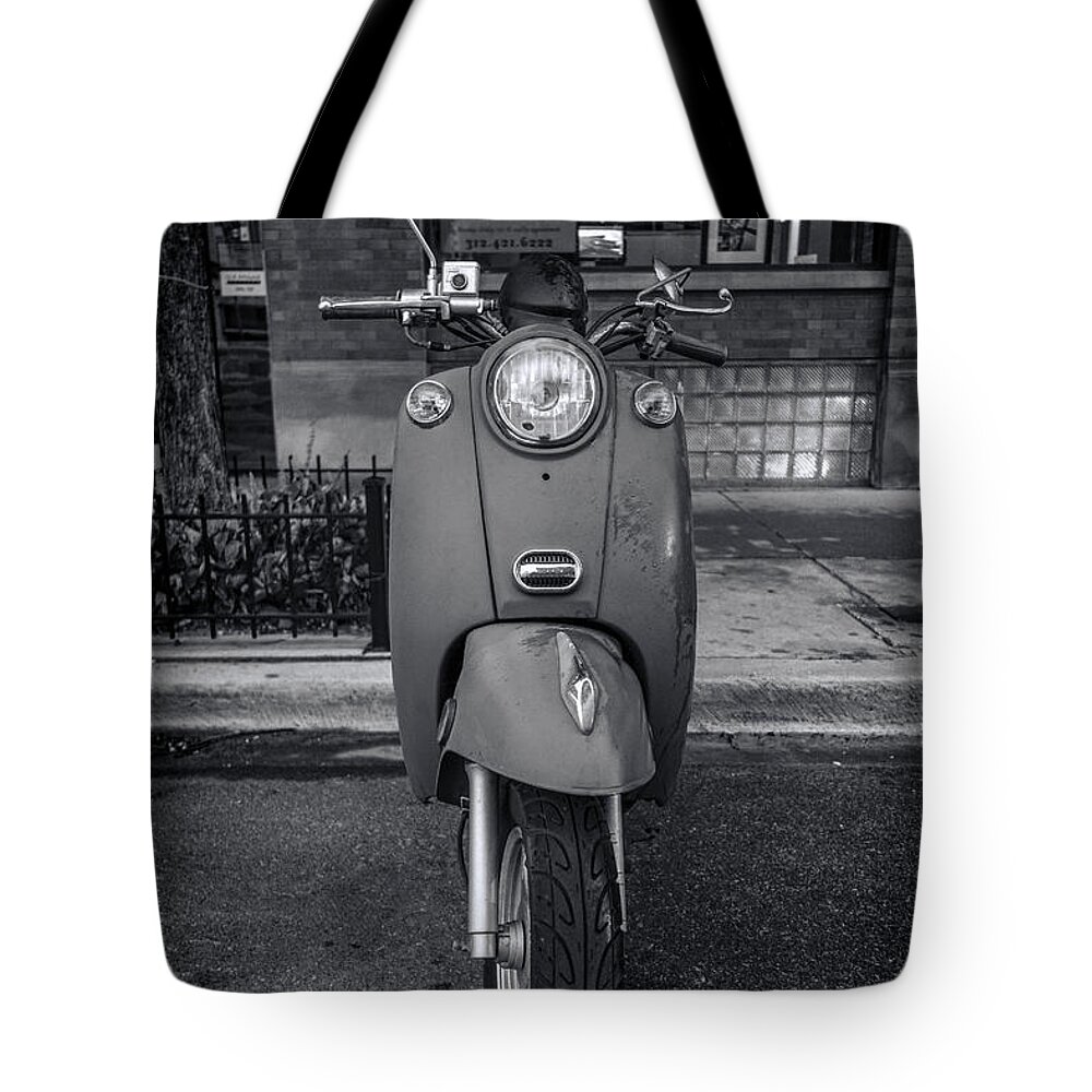 Vespa Tote Bag featuring the photograph Vespa by Sebastian Musial
