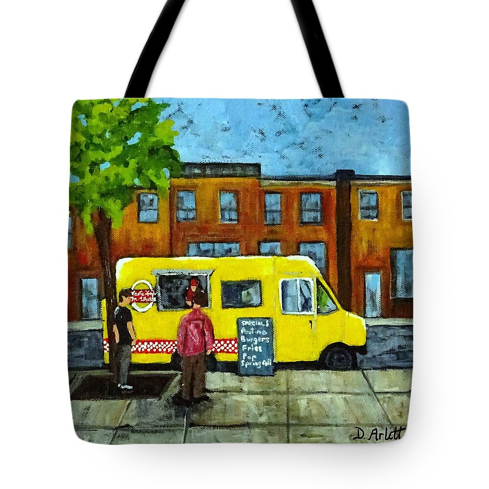 Food Truck Tote Bag featuring the painting Vesta Lunch by Diane Arlitt