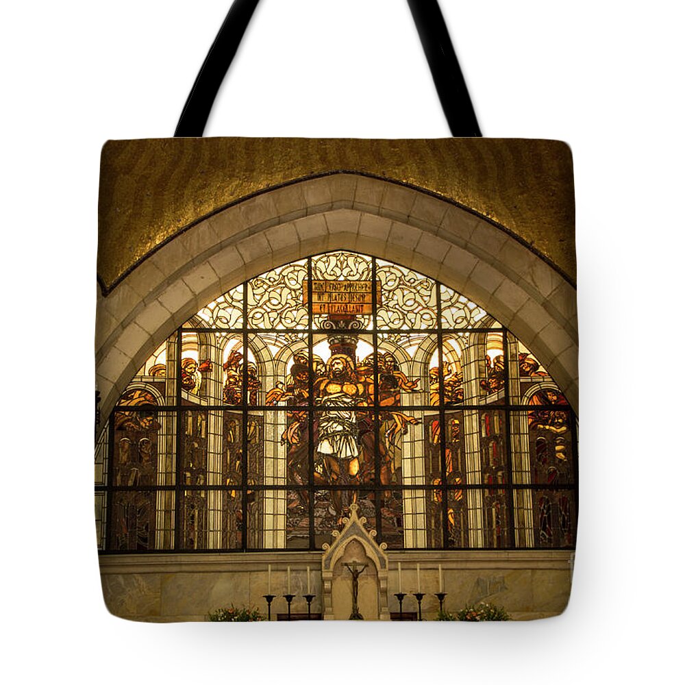 Christian Art Tote Bag featuring the photograph Via Dolorosa 2nd Station by Adriana Zoon