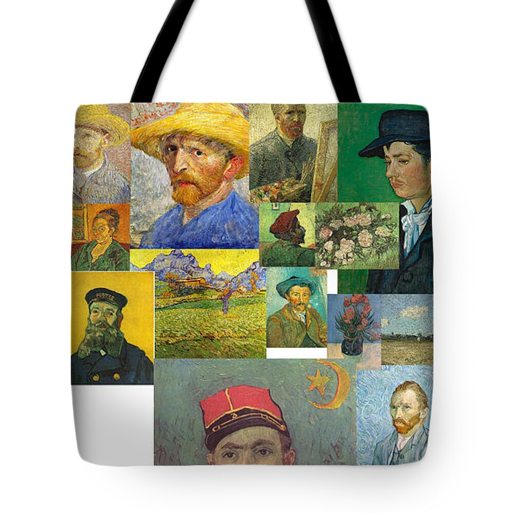Abstract In The Living Room Tote Bag featuring the painting Vibrance of van Gogh Mural IIl by David Bridburg