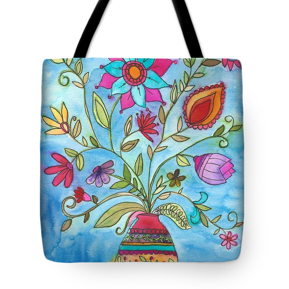 Flowers Tote Bag featuring the painting Vibrant Floral by Monica Martin