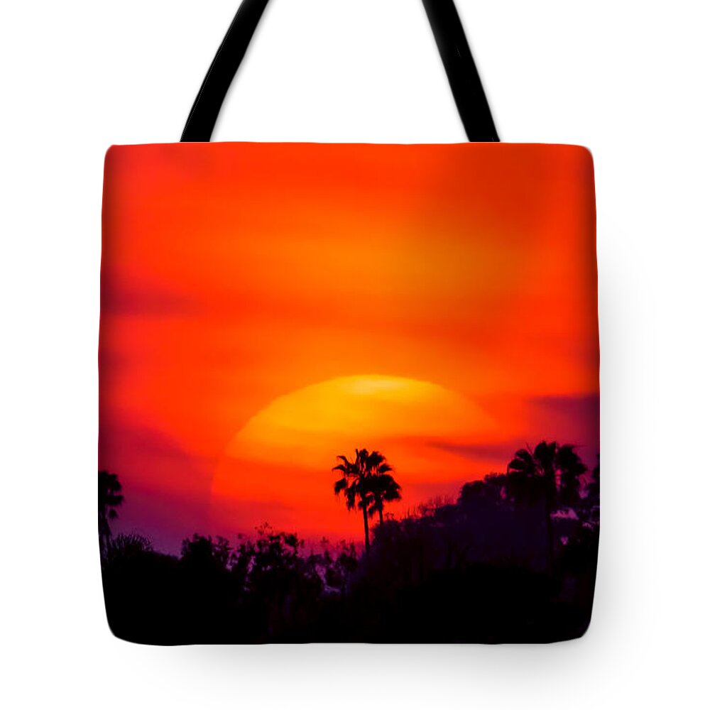 Newport Beach Tote Bag featuring the photograph Vibrant Spring Sunset by Pamela Newcomb