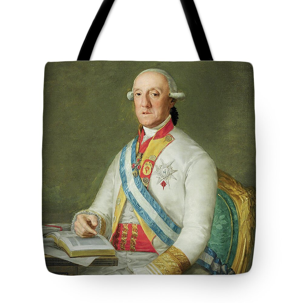 Francisco Jos� De Goya Y Lucientes Tote Bag featuring the painting Vicente Maria de Vera de Aragon Duque by MotionAge Designs