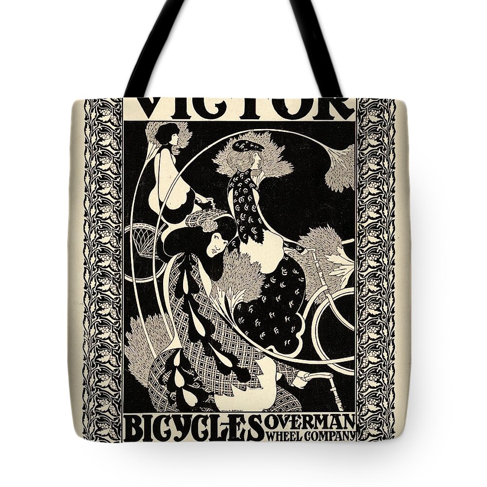 Antique Tote Bag featuring the painting Victor Bicycles by Gary Grayson