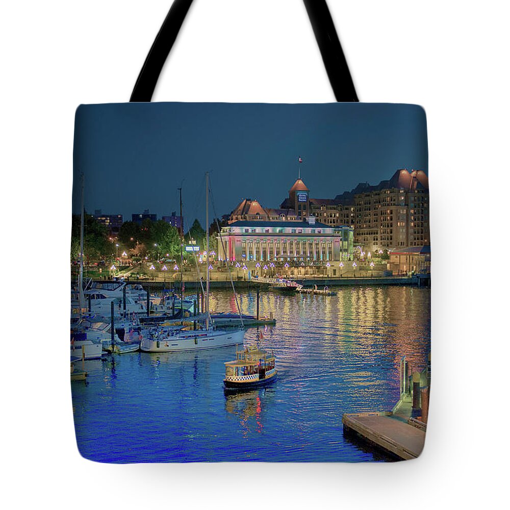 Victoria Tote Bag featuring the photograph Victoria at Night by Patricia Dennis