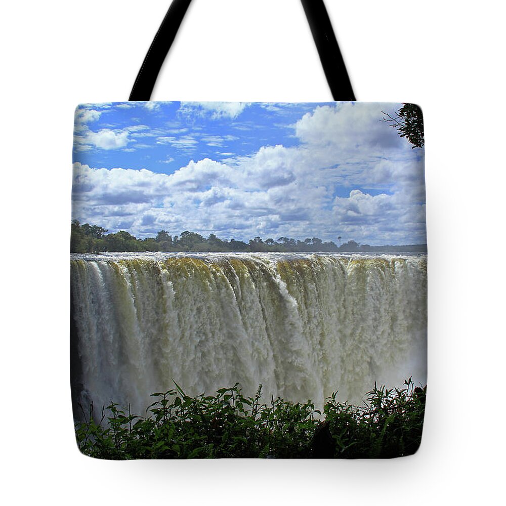 Victoria Falls Tote Bag featuring the photograph Victoria Falls Zimbabwe by Richard Krebs