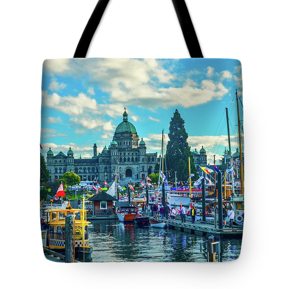 Boats Tote Bag featuring the photograph Victoria Harbor Boat Festival by Jason Brooks