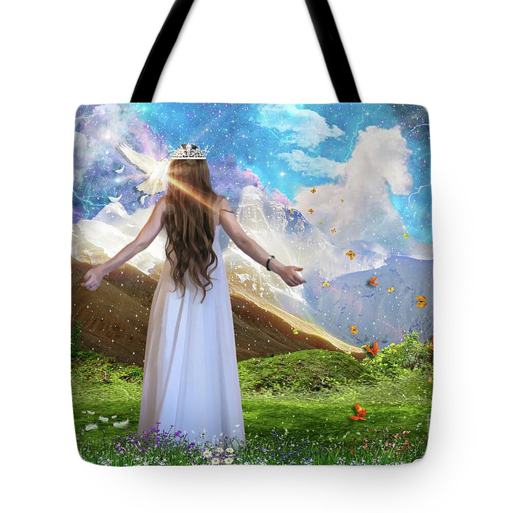 Bride Of Christ Tote Bag featuring the digital art Victory by Dolores Develde