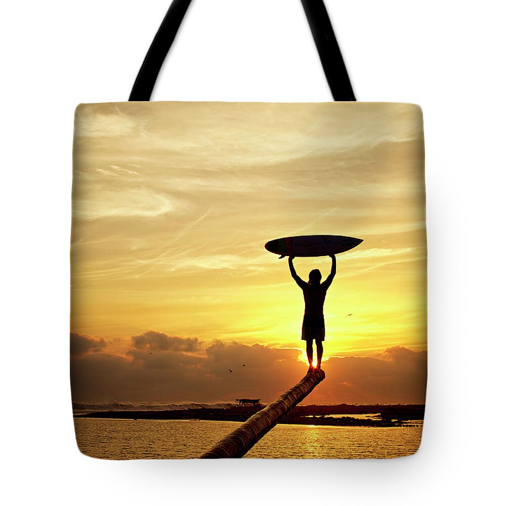 Surfing Tote Bag featuring the photograph Victory by Nik West