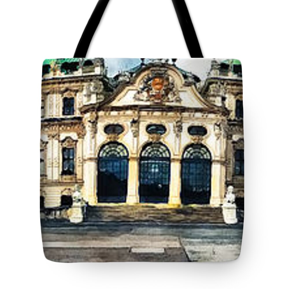 Vienna Tote Bag featuring the painting Vienna Belvedere watercolor by Justyna Jaszke JBJart