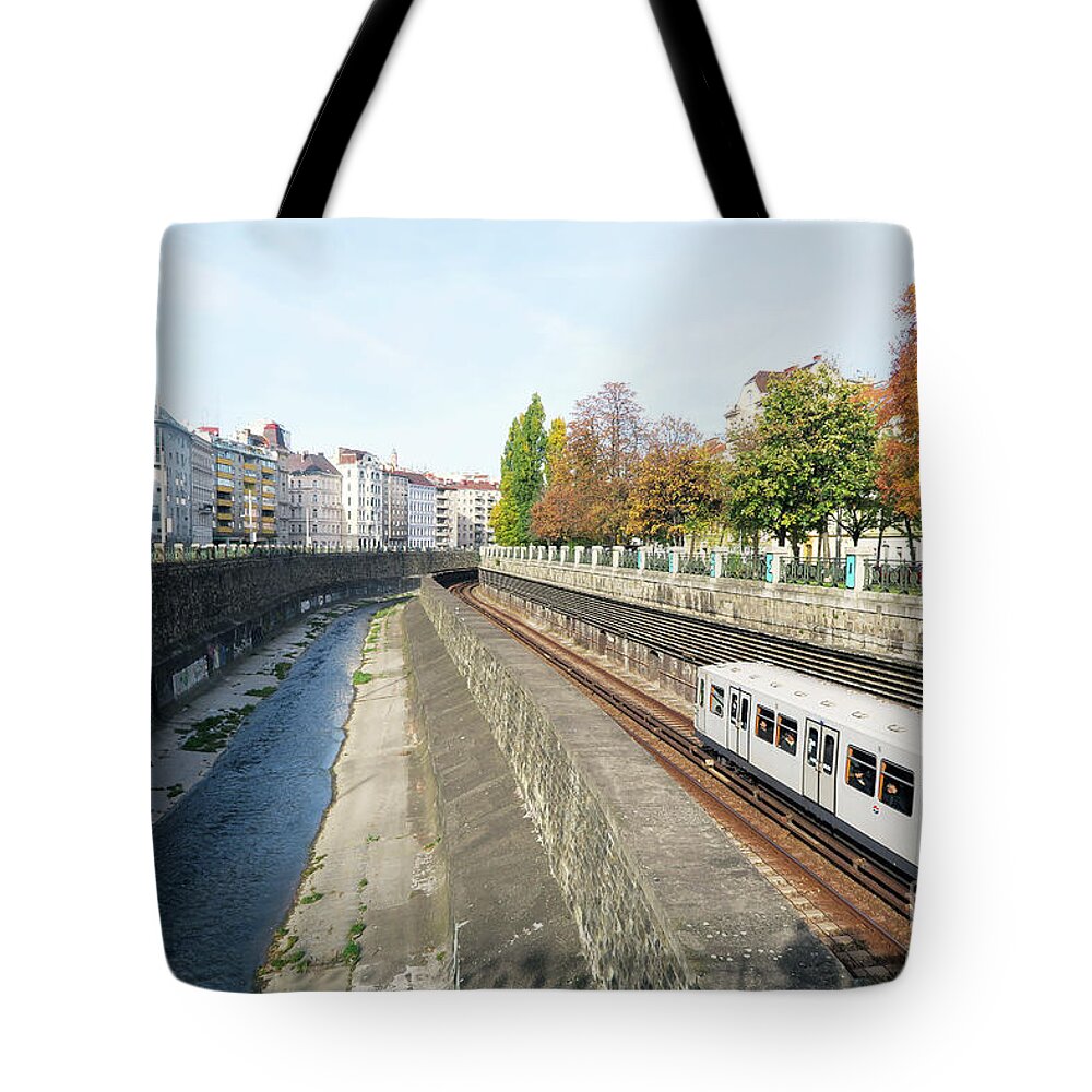 Cslanec Tote Bag featuring the photograph Vienna Canal by Christian Slanec