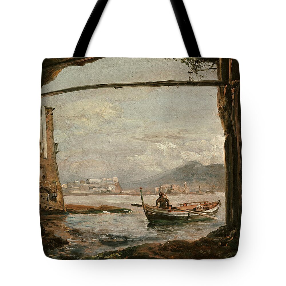 Johan Christian Dahl Tote Bag featuring the painting View from a Grotto Near Posillipo by Johan Christian Dahl