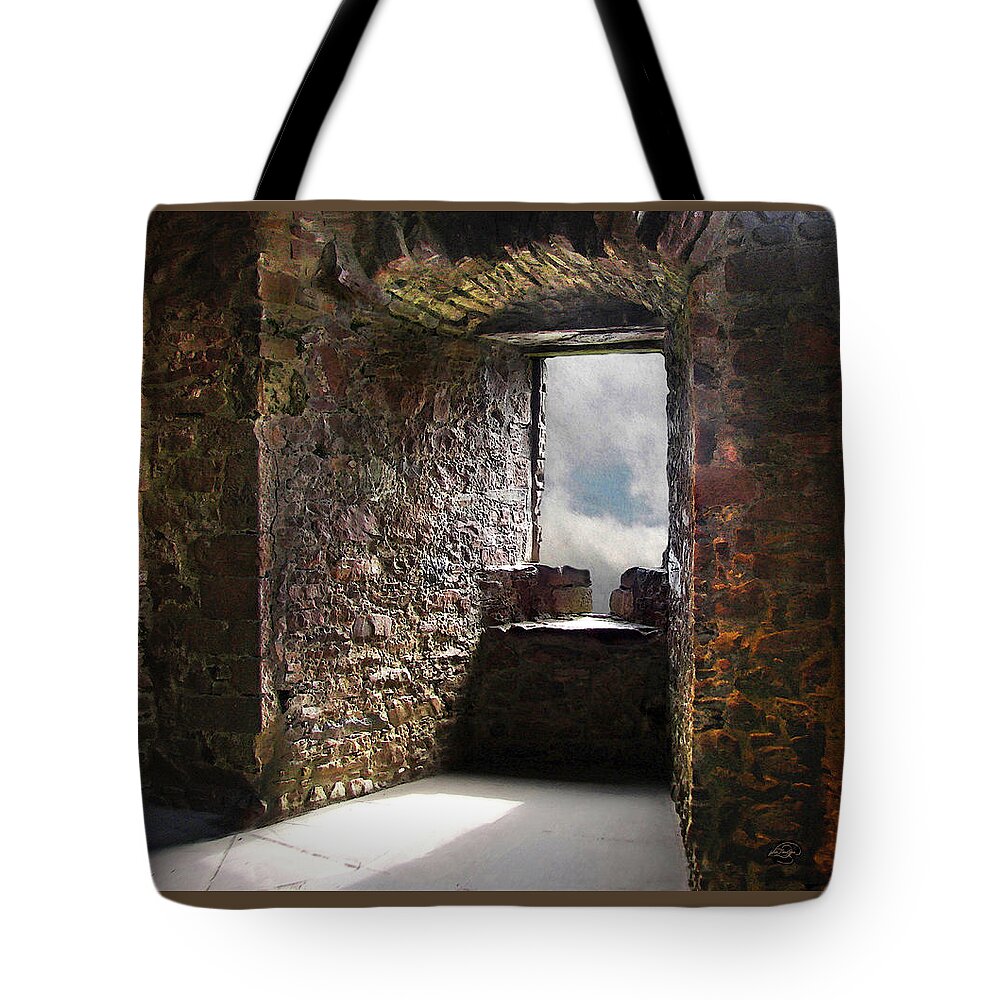 Castle Tote Bag featuring the digital art View From A Lofty Tower by Vicki Lea Eggen