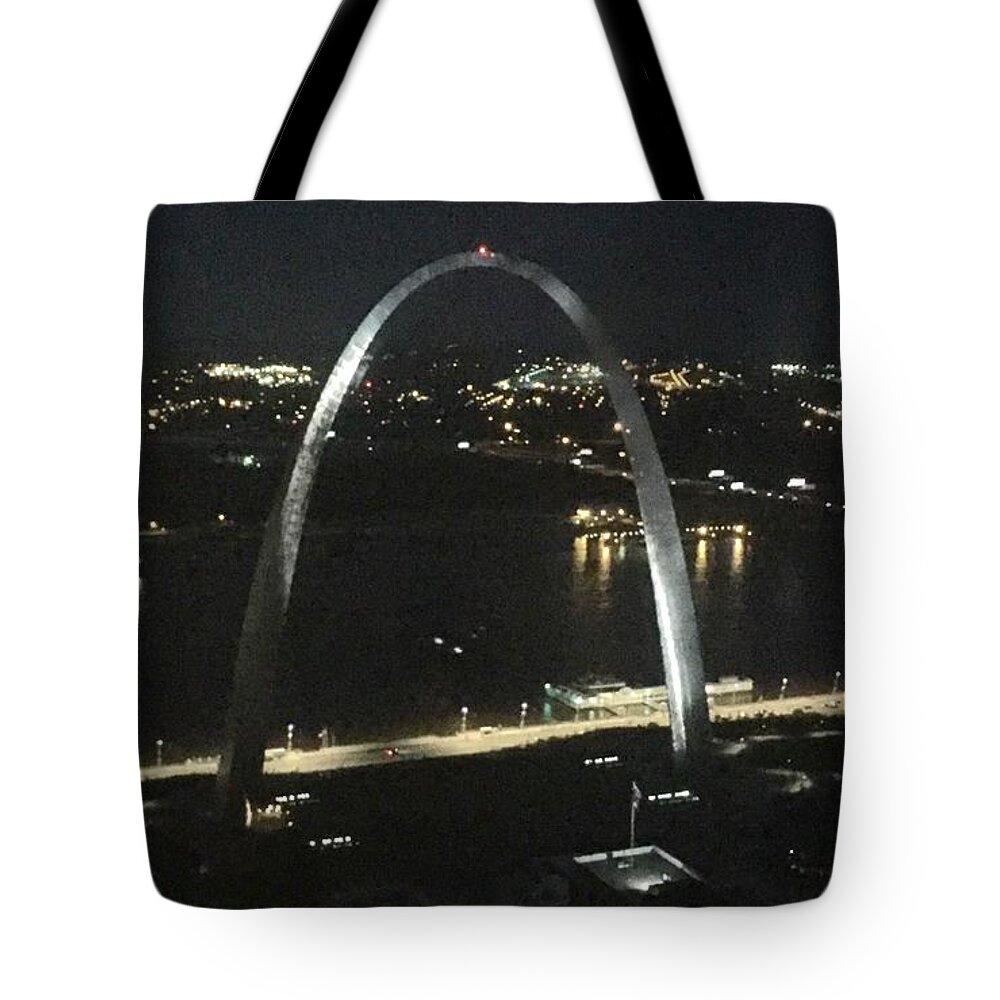 St. Louis Arch Tote Bag featuring the photograph View from Higher Up by Barbara Plattenburg