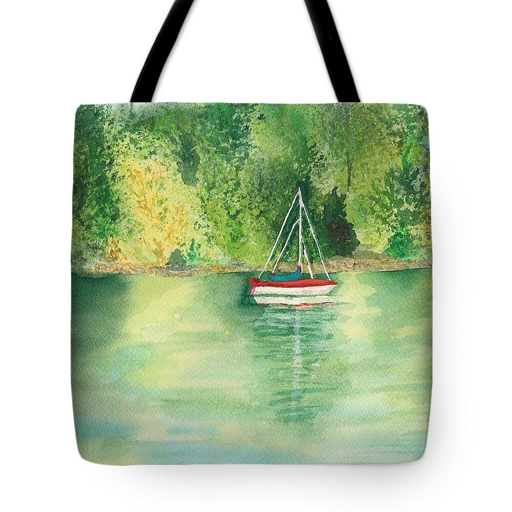 Millbay Tote Bag featuring the painting View from Millbay Ferry by Vicki Housel